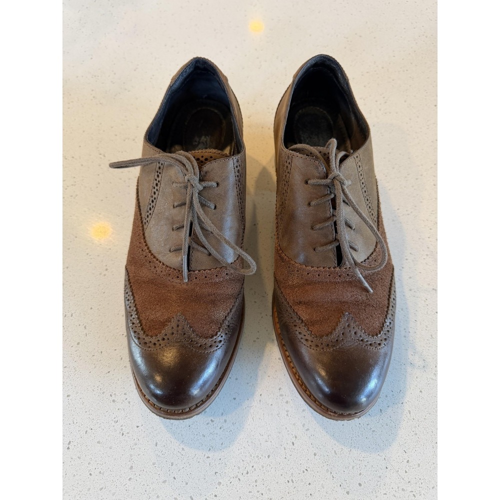 Sebago Shoes Womens Size 9.5 Brown Leather Wingtip Oxford Brogue Dress
